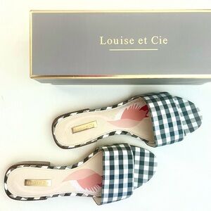 Louise Et Cie Gingham Slides, Size 10/42 NWT (never worn)